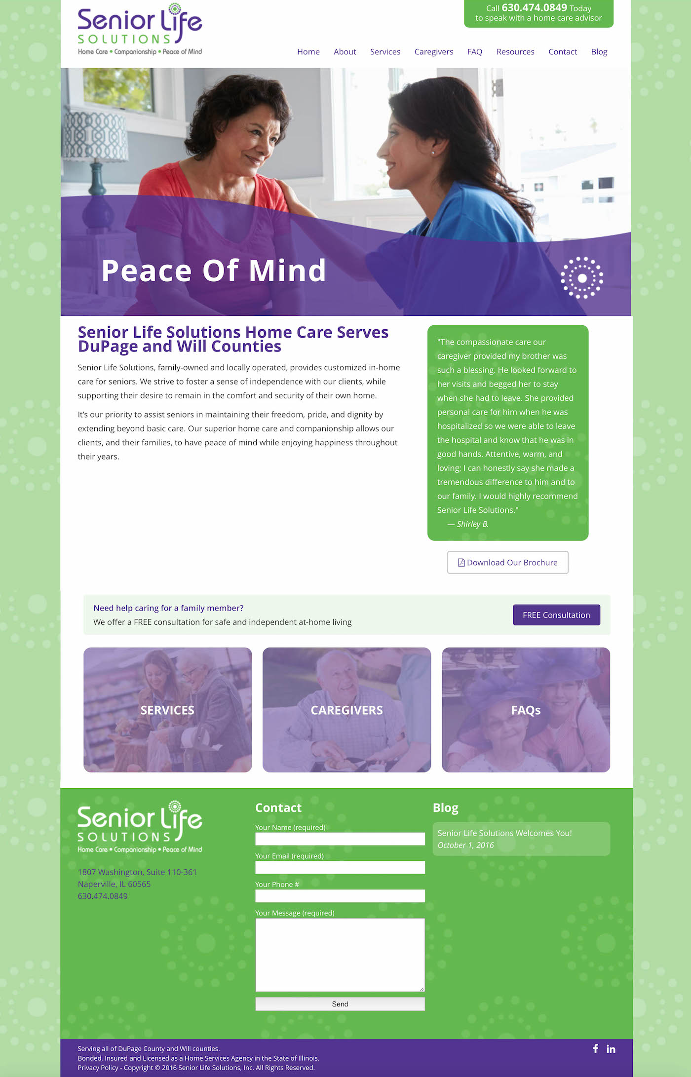 Naperville Web Design for Senior Life Solutions - web design & web development