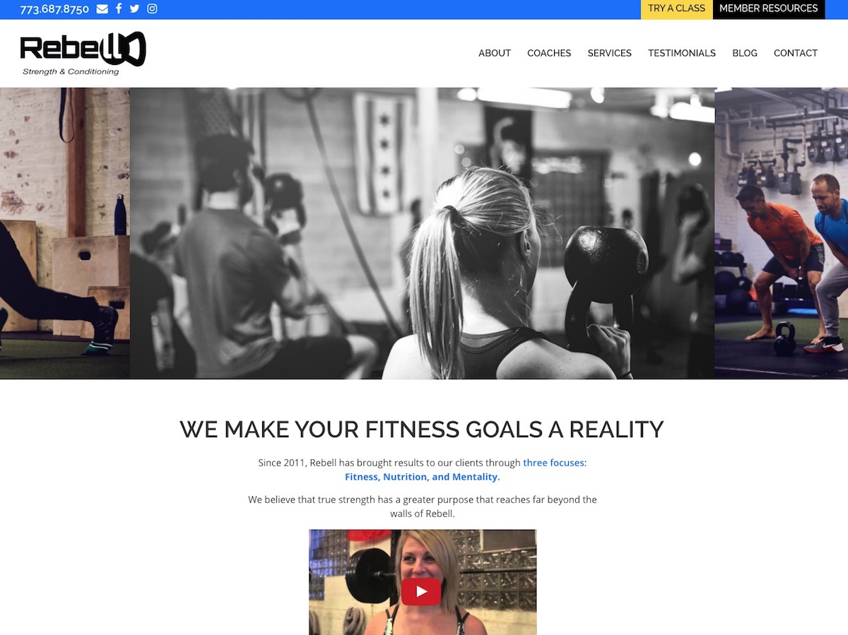 Chicago Fitness & Gym Website Design on Wordpress - web design & web development